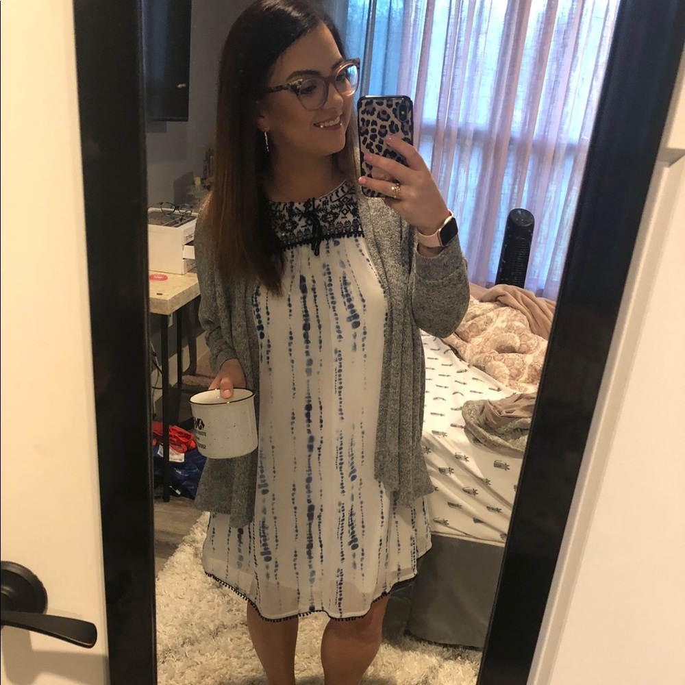 Blue and White Dress